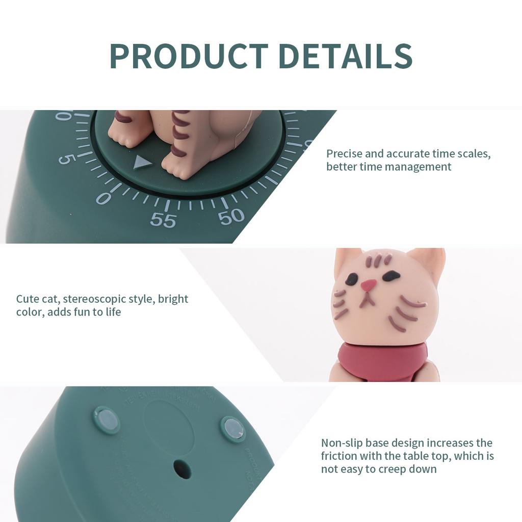 1pc Clockwork Timer Durable Study Timer Kitchen Timer Countdown Clock Kitchen Reminder for Work