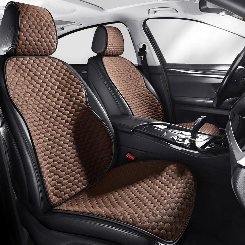 Breathable Linen Fabric Car Front Seat Cushion – Premium Fiber Material, Comfortable & Durable, All-Season Use, Fits Most Cars