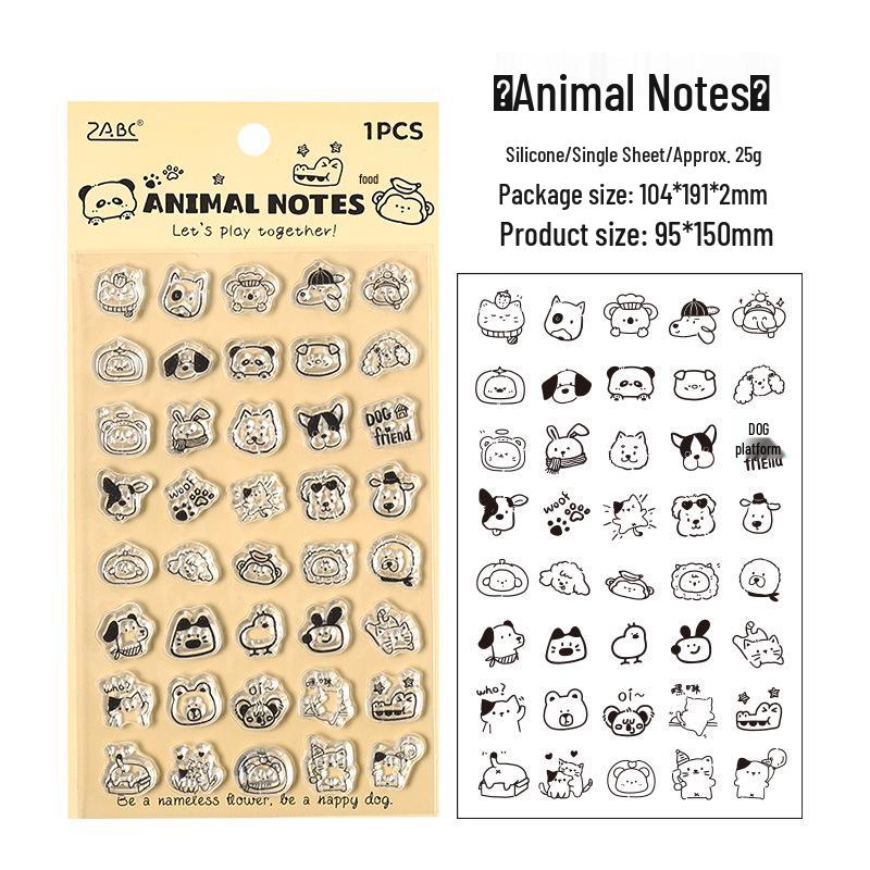 Adorable Cartoon Transparent Stamps for Kids' DIY Journals