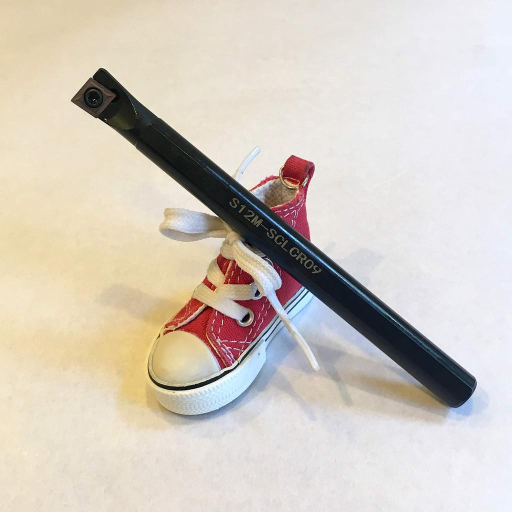 Turning Tool for Internal Compatible with Diamond with Steel Inserts (TOP MEISTER) S12M-SCLCR09 Throw-Away Machining, 80° Inserts, (12mm Shank)