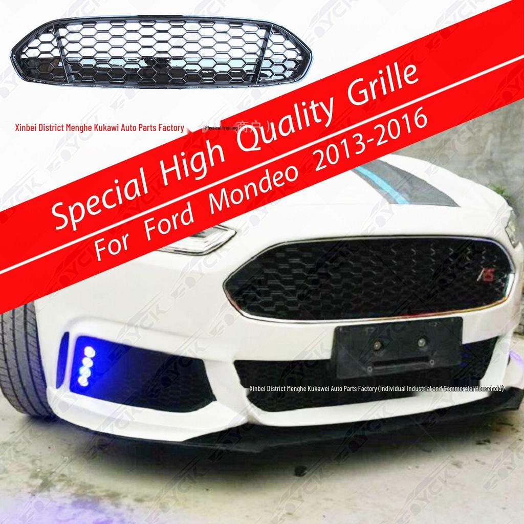 Fits 2013-2016 Mondeo with honeycomb painted grille, Mustang-style front bumper.