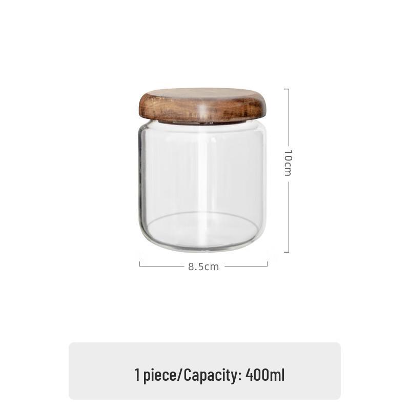 

Acacia Wood Lid Glass Storage Jars (Set of 2)