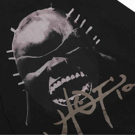 Travis Scott Hororová maska Tričko s dlouhým rukávem - Unisexový temný styl