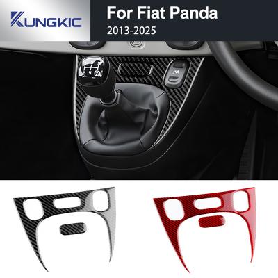 Do Fiat Panda 2013-2019 2020 2021 2022 2023 2024 2025 Prawdziwa Miękka Naklejka z Włókna Węglowego Panel Zmiany Biegów Samochodu Wnętrze