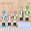 5Pcs Colorful Glitter Nutcrackers Figurine Wooden King and Soldier Festives Decors Hanging Ornaments For Holiday Parties