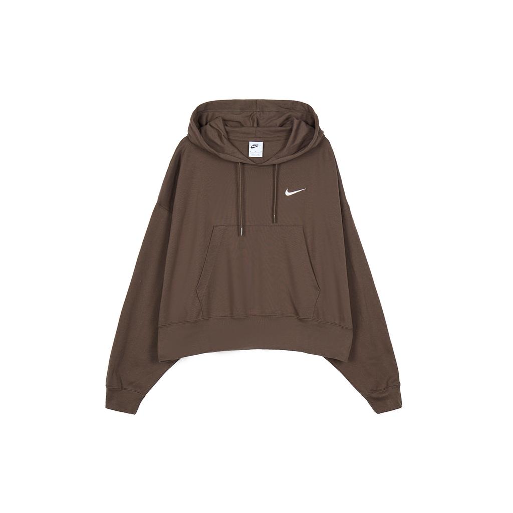 Nike Sweatshirts Women's Baroque Brown Hooded Non Detachable Moderate DM6418-237