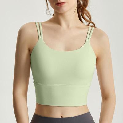 Chuandon Shockproof Spaghetti Strap Sports Bra with Integrated Cloud-Feel Chest Pad