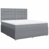 Box Spring Bed with Mattress Light Grey 180 x 200 cm Fabric