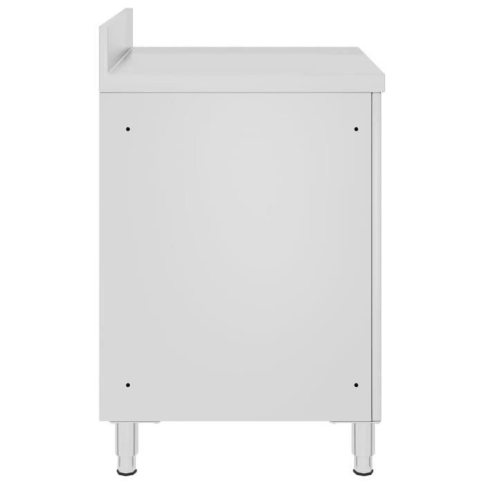 VidaXL Table de travail commerciale avec armoire 60x60x96 cm Inox