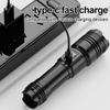 Strong and ultra bright long-range flashlight with adjustable zoom and multiple levels of focus, floodlight, and long-range lase