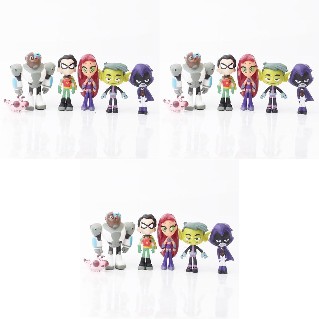 Adorable Teen Titans Go Figure Set Featuring Robin Raven Beast Boy And Starfire