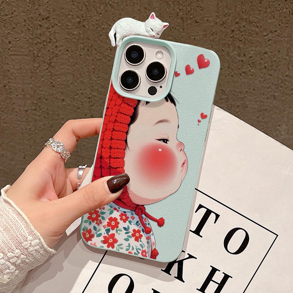 3D Phone Case for iPhone 11 13 17 Pro Max 17 Air Case iPhone 13 15 16 Pro Max 12 14 Pro Max 14 15 Plus Cute 3D Kitten Cartoon Leather