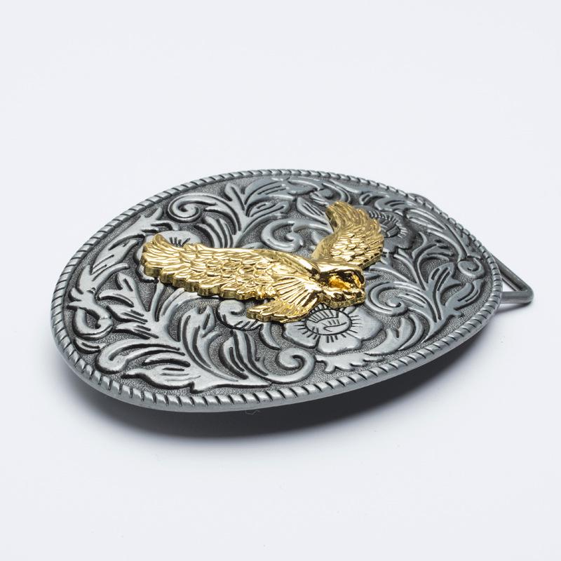 Mongolian Eagle Retro Zinc Alloy Belt Buckle | Antique Tin Finish | Knight Design