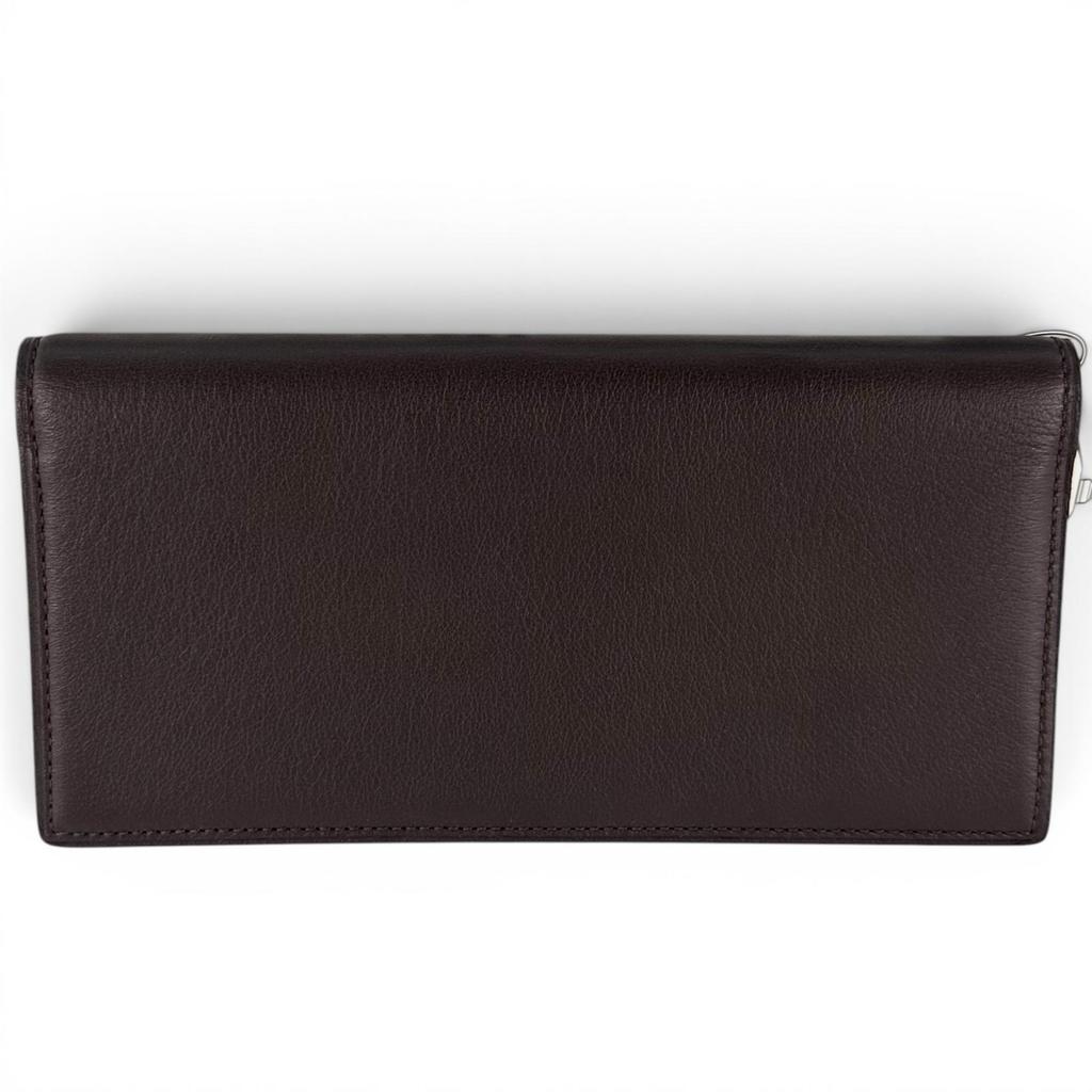 Pristine Dunhill Purse Bill Compartment Wallet Dark Brown Calf Leather Mens Used