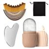 4/1Pcs Ice Face Roller Stainless Steel Gua Sha Board Lymphatic Drainage Face Brush Set Facial Massage Kit Beauty Skin Care Tools