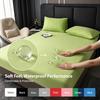 High Quality Fitted Sheet 100% Waterproof Microfiber Soft Touch Deep Pocket 25cm Wrinkle Free Anti-Slip Solid Color Twin/Full/Queen/King
