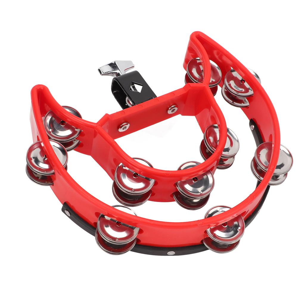 Hand Tambourine Double Row Metal Jingles Handheld Percussion Drum Instrument for Kids