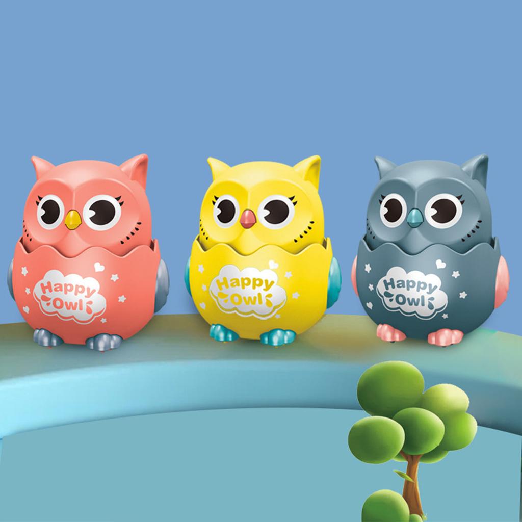 Press and Go Cartoon Owl Toy for Kids Inertia Glide Car with Interactive Educational Fun for Toddlers Boys Girls