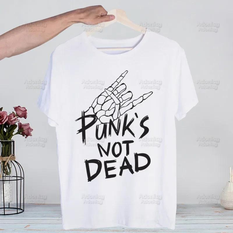 Punks Not Dead Rock T Shirts Print O-Neck Short Sleeve Regular Mens Heigh Quality Men Hip-Hop T Shirt