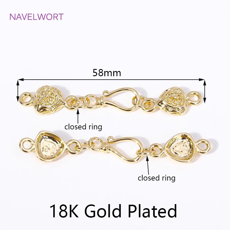 

Fashion 18K Gold Plated Flower Pattern Fasteners Connector Clasps For Necklace/Bracelet Connectors DIY Jewelry Making Supplies 1 pieces