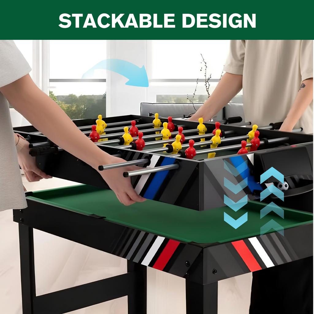 4-In-1 Multi Game Table Billiards Table/Foosball Table/Hockey Table/Ping Pong Table Wear Resist Convert Table for Home Game Room
