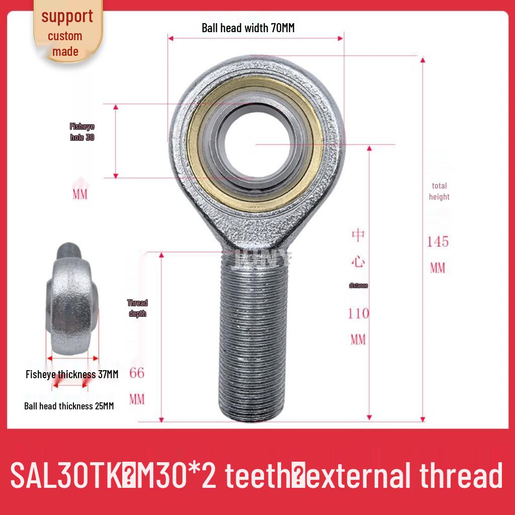 Spherical Plain Bearings: Universal Joint Ball Joint Rod End, Internal SI, External SA, Sizes 5-40