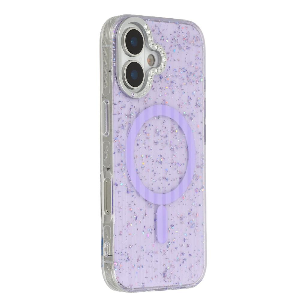 For iPhone 17 Case Compatible with MagSafe IMD Glitter Glacier Texture TPU PC Phone Back Cover
