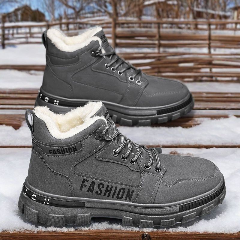 Stivali da neve da uomo invernali in velluto ispessito caldi e resistenti al freddo scarpe di cotone alte sportive all'aperto antiscivolo stivali di cotone