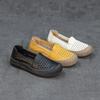 Summer new leather hollow women's single shoes soft sole non-slip one pedal casual hole women's sandals flat sole