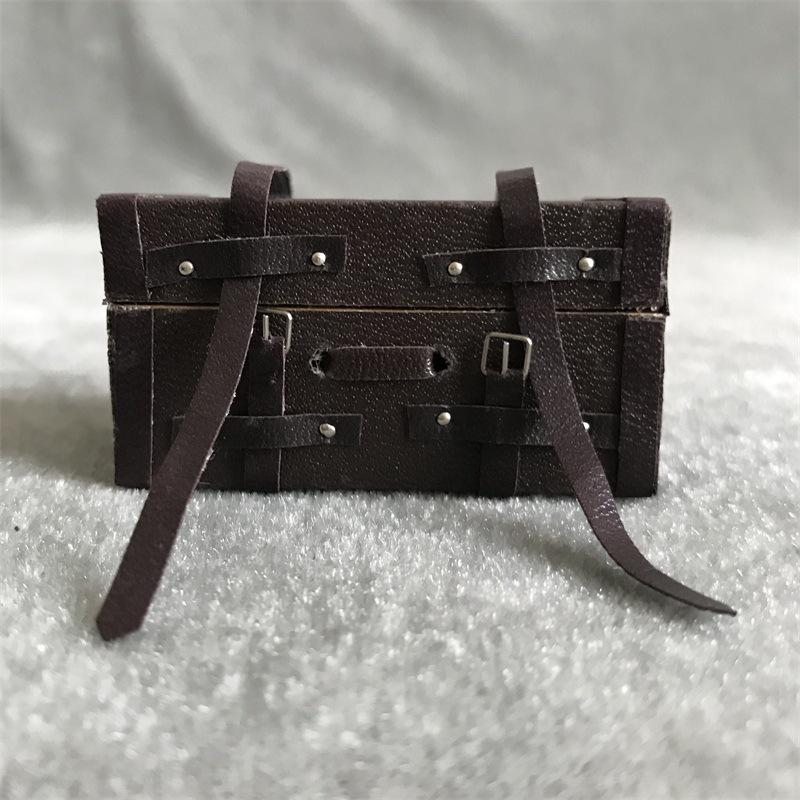 

1:12 Miniature Dollhouse Retro Leather Suitcase Model коричневый