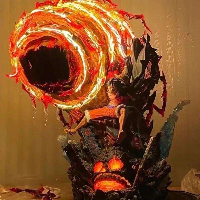 One Piece Gk Anime Figure Luffy With Led Toys Gear 3 Figurine Red Roc Pvc Statue Collectible Model Decoration Birthday Gift