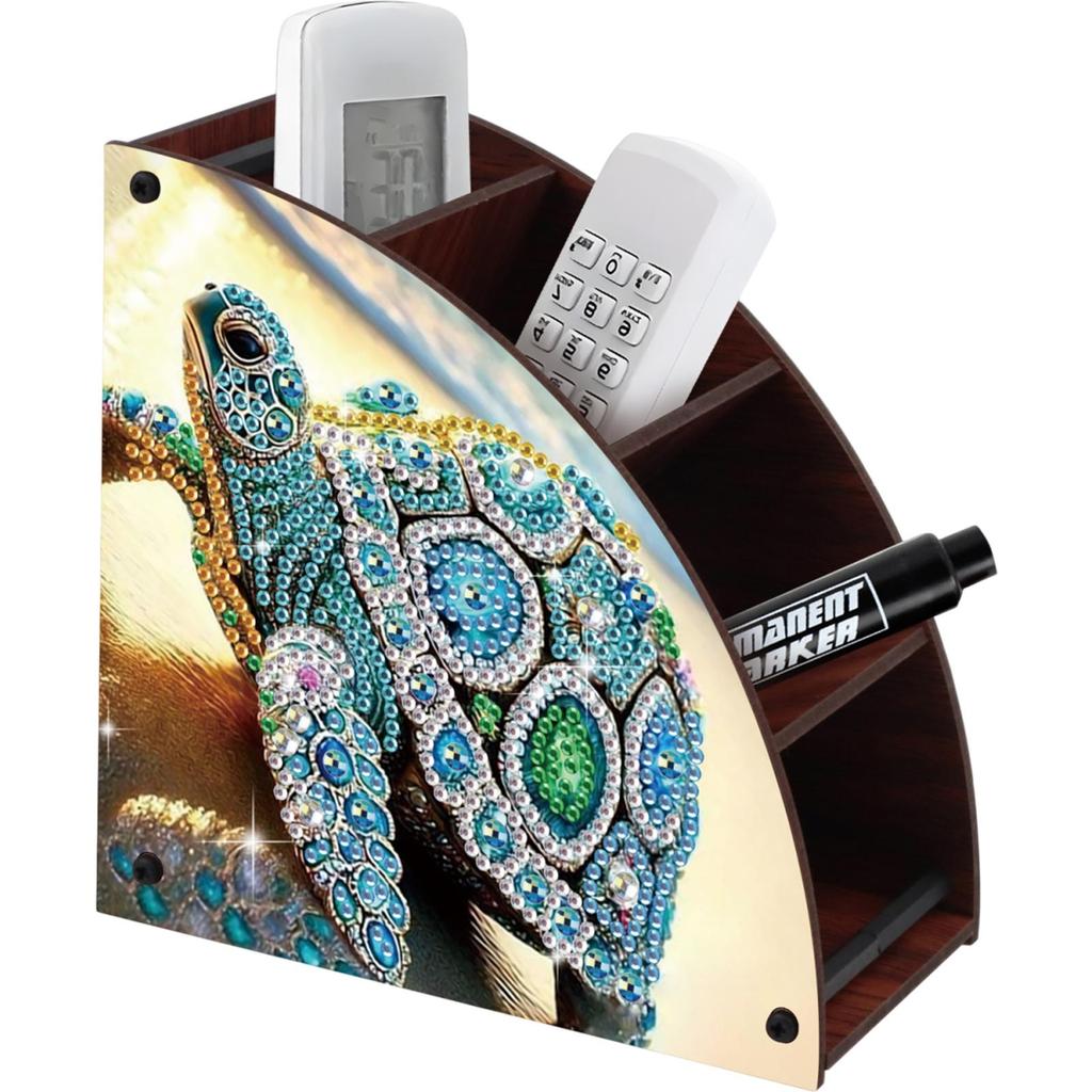 DIY Diamond Painting Kit Triangle Shaped Organizer Box Wooden Storage Box Home Dining Living Room Table Top Art Decoration