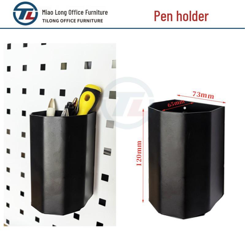 Black Square Pegboard Hook & Tool Holder Shelf - Metal Storage Rack & Accessory Display