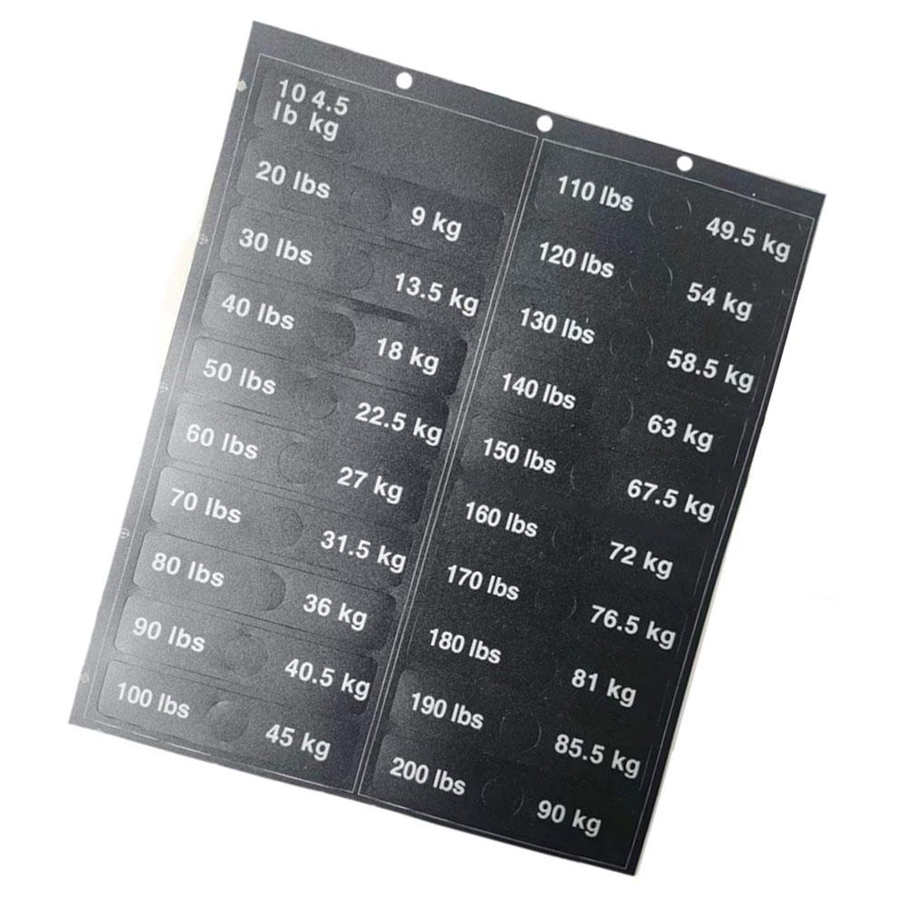 Gym Weight Plate Stickers Essential Labels for Easy Weight Identification