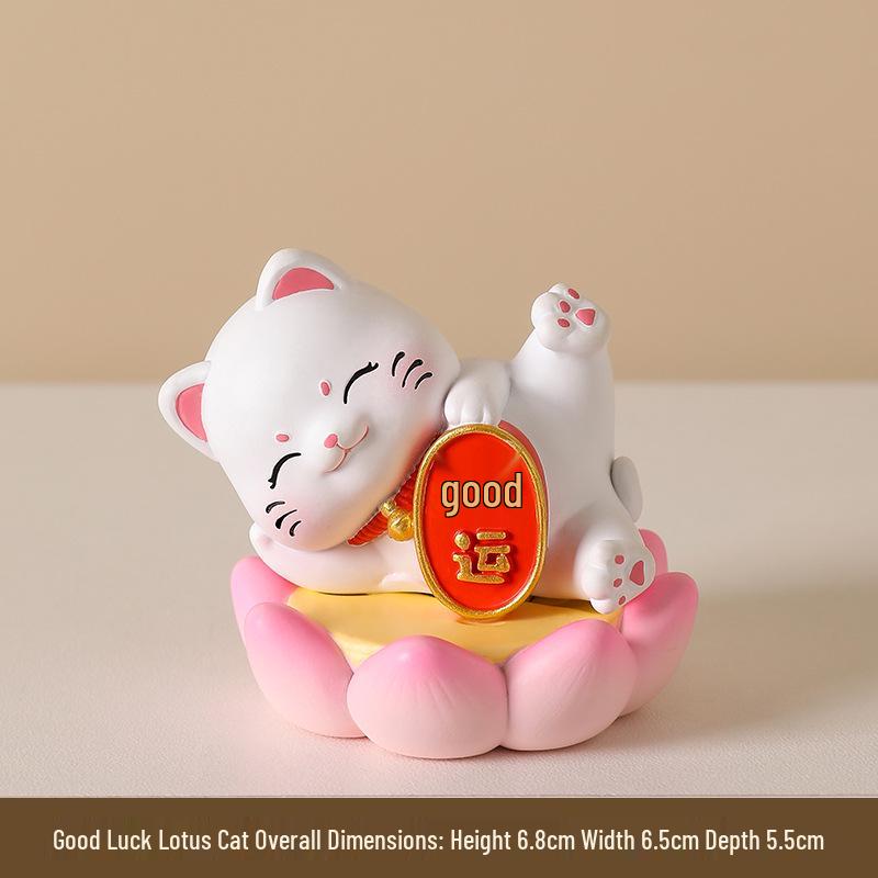 Lucky Cat Ornament for Home, Office, or Car Console
