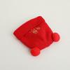 Red Knitted Hat Soft Baby Bonnet Cap Beanie Cap for Baby Infant Toddler Newborn Chinese Theme Winter Warm Hairball Hat