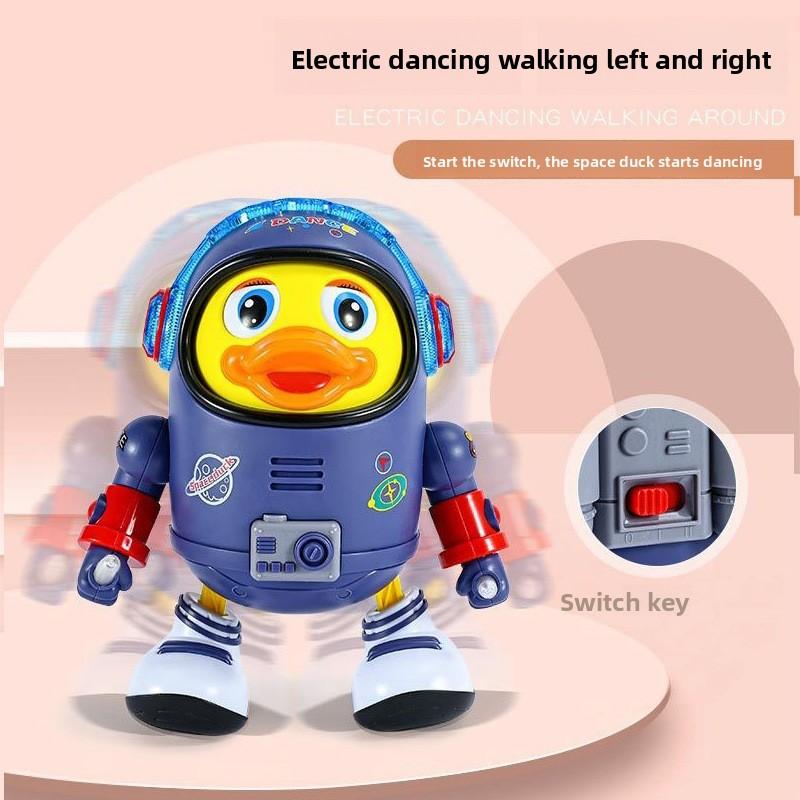 Electric Dancing Space Duck Toy with Music and Lights for Kids