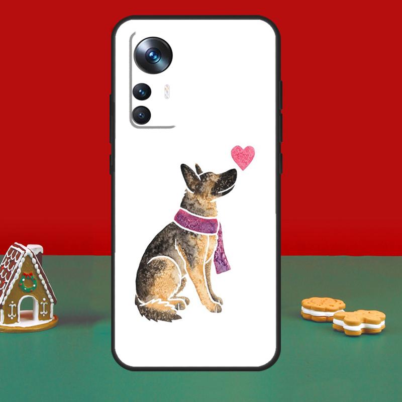 Cartoon German Shepherd Dog Case For Xiaomi 14 Ultra 11T 12T 13T Pro 12 13 Lite POCO X6 M6 Pro X3 X4 X5 M5s F3 F5 Cover