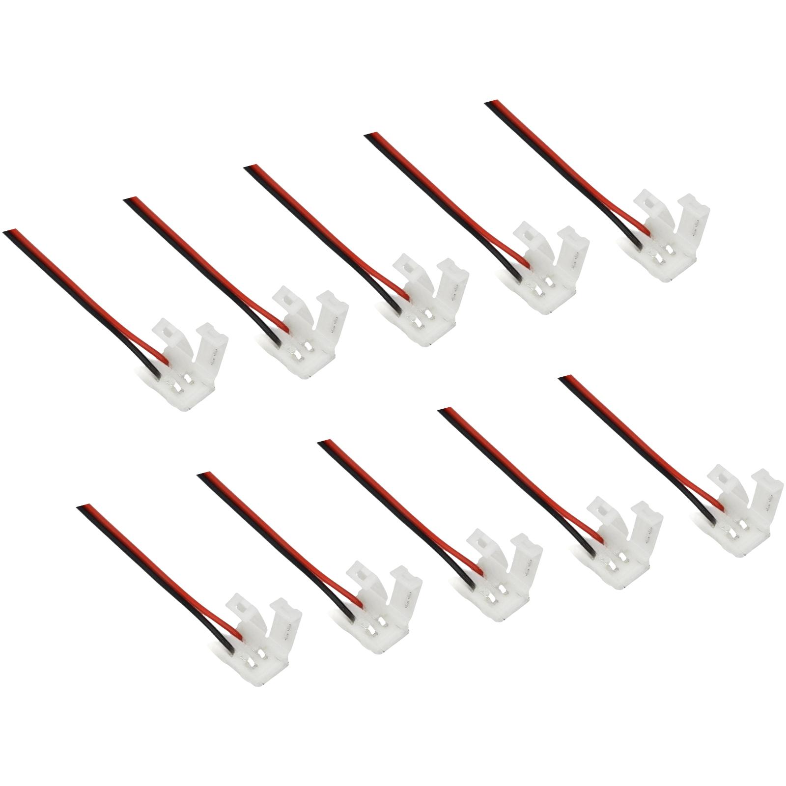 

10 шт. Без пайки Лента 2-контактный Адаптер для светодиодной ленты Провод питания Разъем для светодиодных лент 3528 5050 Разъем Долговечный 8MM