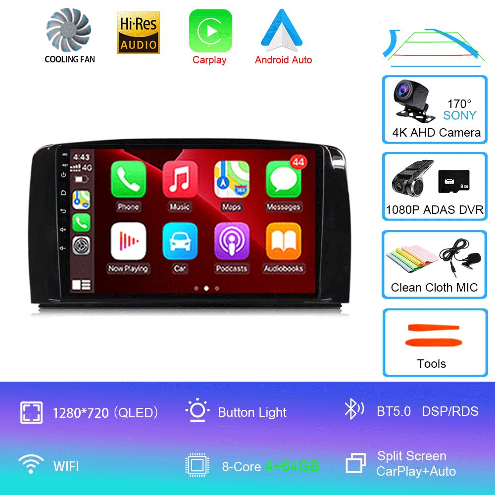 Android14 For Mercedes Benz R-class W251 R300 Car Radio Multimedia Video Player GPS Navigation Carplay Stereo 5G WIFI 360 Camera