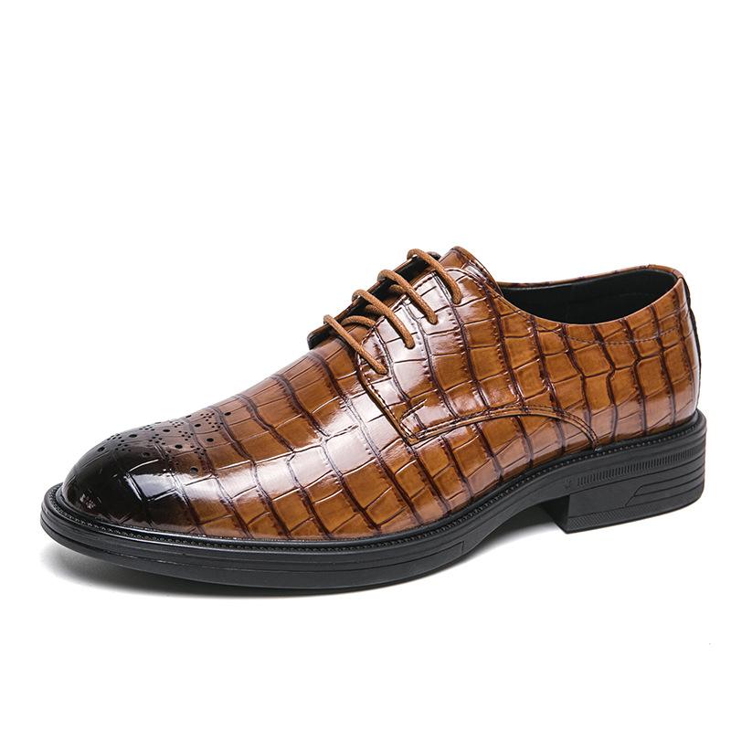 

Мужские кожаные туфли Brock весна-осень, новые британские деловые повседневные туфли, заостренные кожаные туфли, мужские официальные свадебные туфли 44