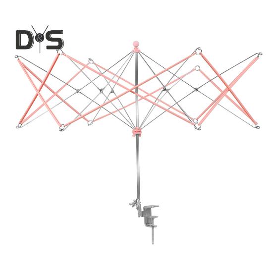 Garnwickler, faltbar, Garnwickler aus Metall, tragbarer Regenschirm-Garnknäuelwickler, Stranghalter mit Tischklemme für Strick- und Häkelzubehör