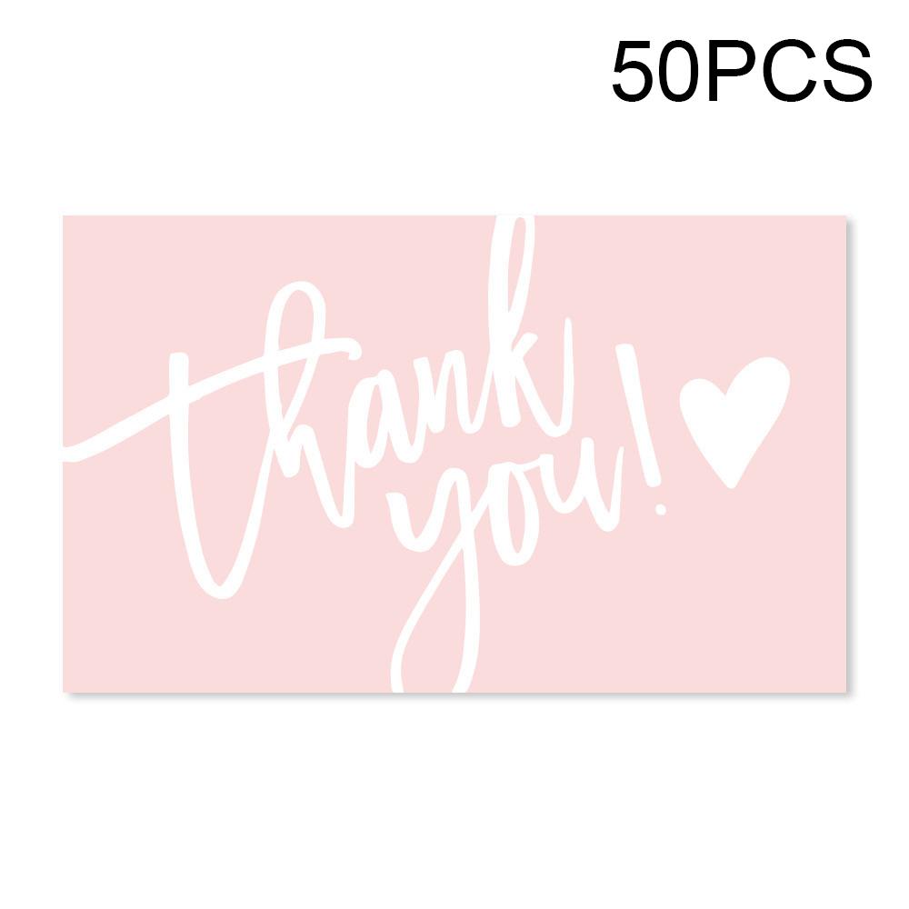 Runtowo 50pcs Thank You Card Business Card ,Wedding Birthday Party Gift Box Thank You Label Card,Shopping Thank You Card