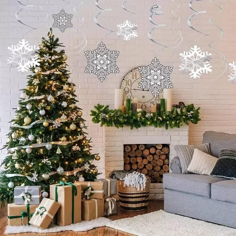 Charming Christmas Snowflake Hanging Decorations With Spiral Design For Festive Displays