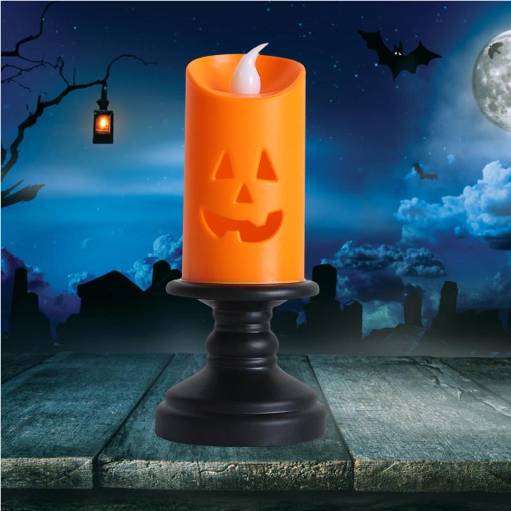 Halloween Candle Light Horror Decorative Lighting Glowing Outdoor Indoor Candlestick Lamps Desk Fence Bar Carnival Home