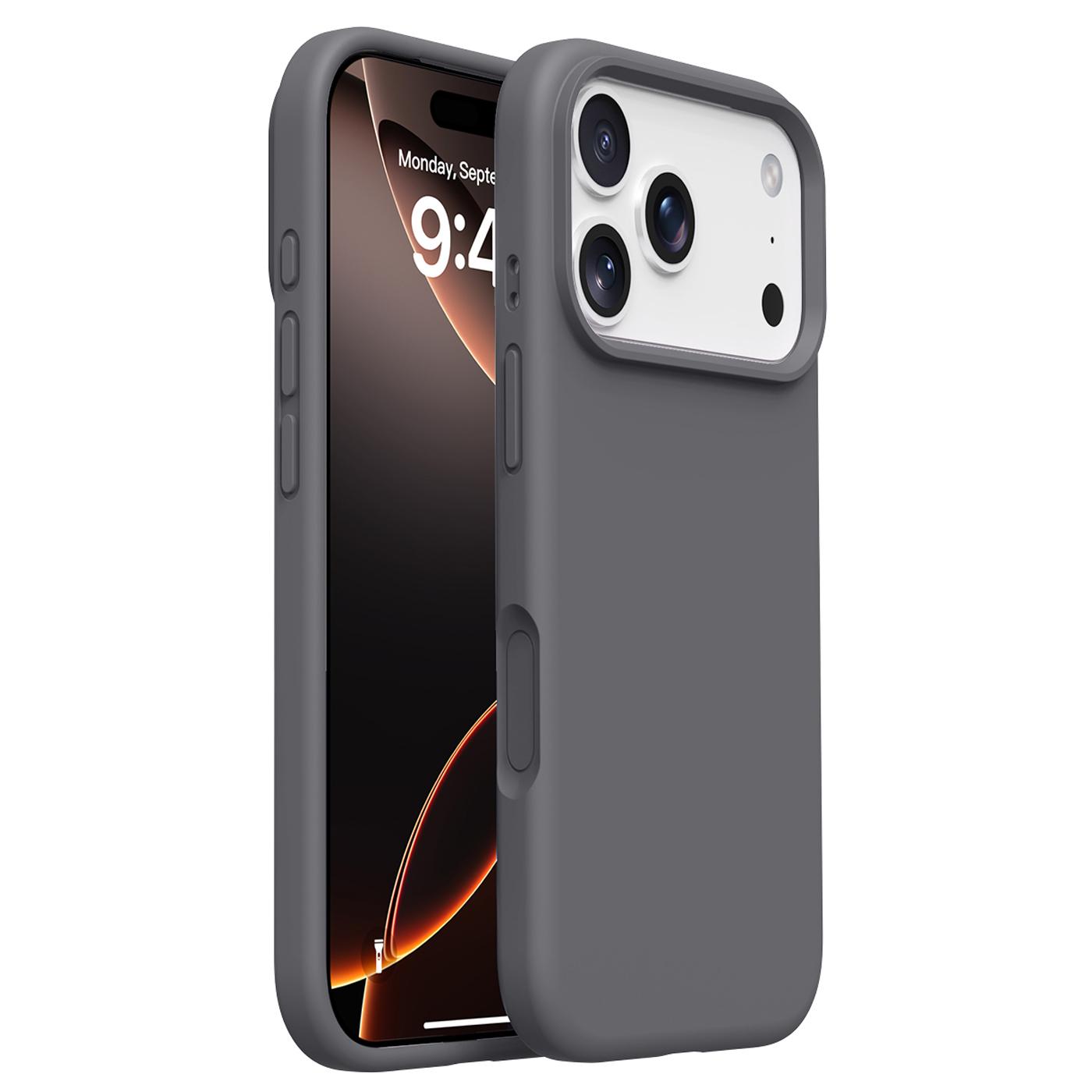 

For iPhone 17 Pro Case Soft Microfiber Lining Liquid Silicone + PC Phone Cover D