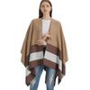 Stylish Striped Double-Sided Scarf Shawl: European & American Fashion Cape Women's Warm Outerwear Cardigan