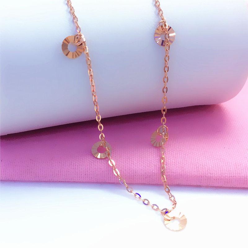Purple Gold Flake Fringed Anklet Exquisite Delicate Rose Gold-Plated Car Flower Disc Anklet Jewelry