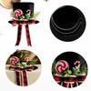Black Fabric Christmas Tree Toppers With Elegant Bowknot Hat Decoration For Holiday Home Office Decoration
