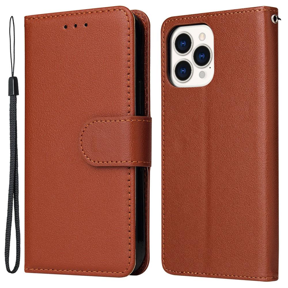 

For iPhone 11 Pro Shockproof Case Anti-Scratch PU Leather Wallet Phone Cover Brown